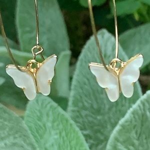 Butterfly hoop earrings